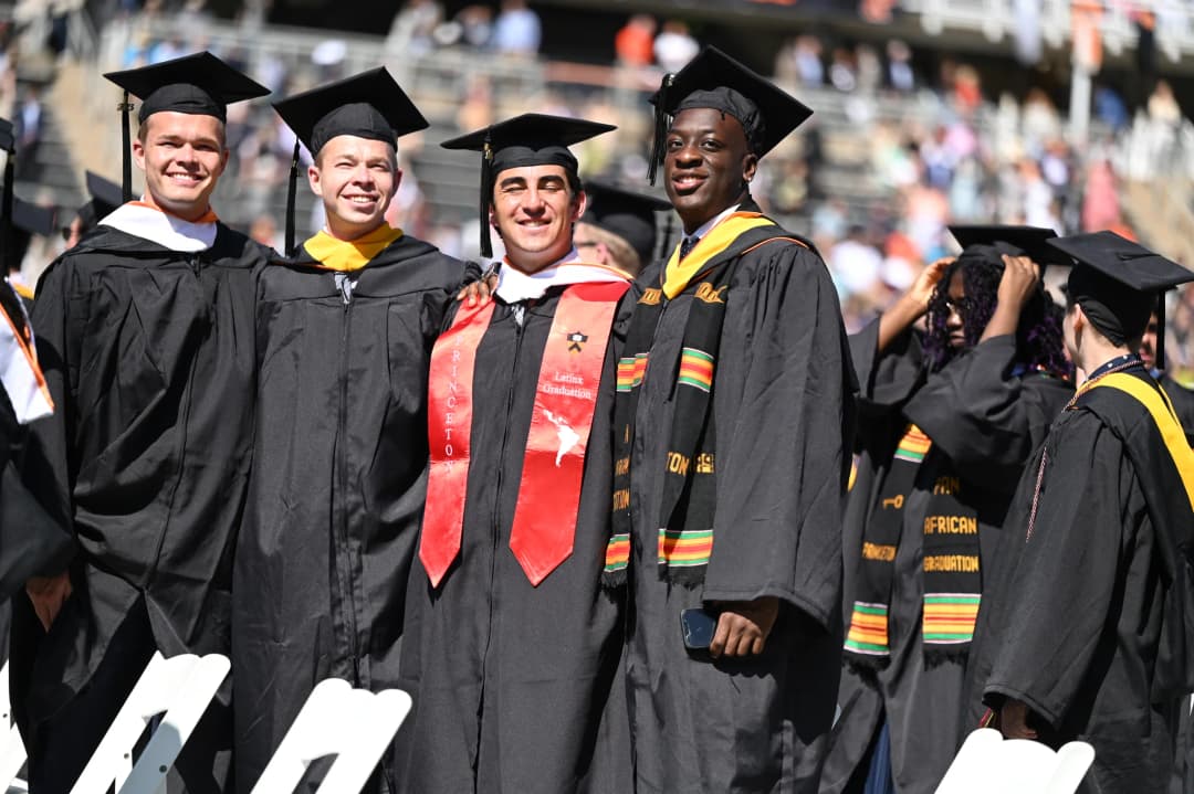 Sondre Guttormsen with classmates at Princeton graduation