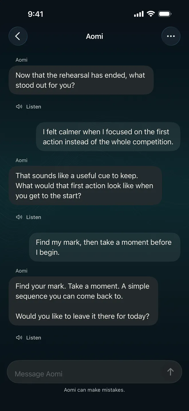 Athlete Mindset app screen