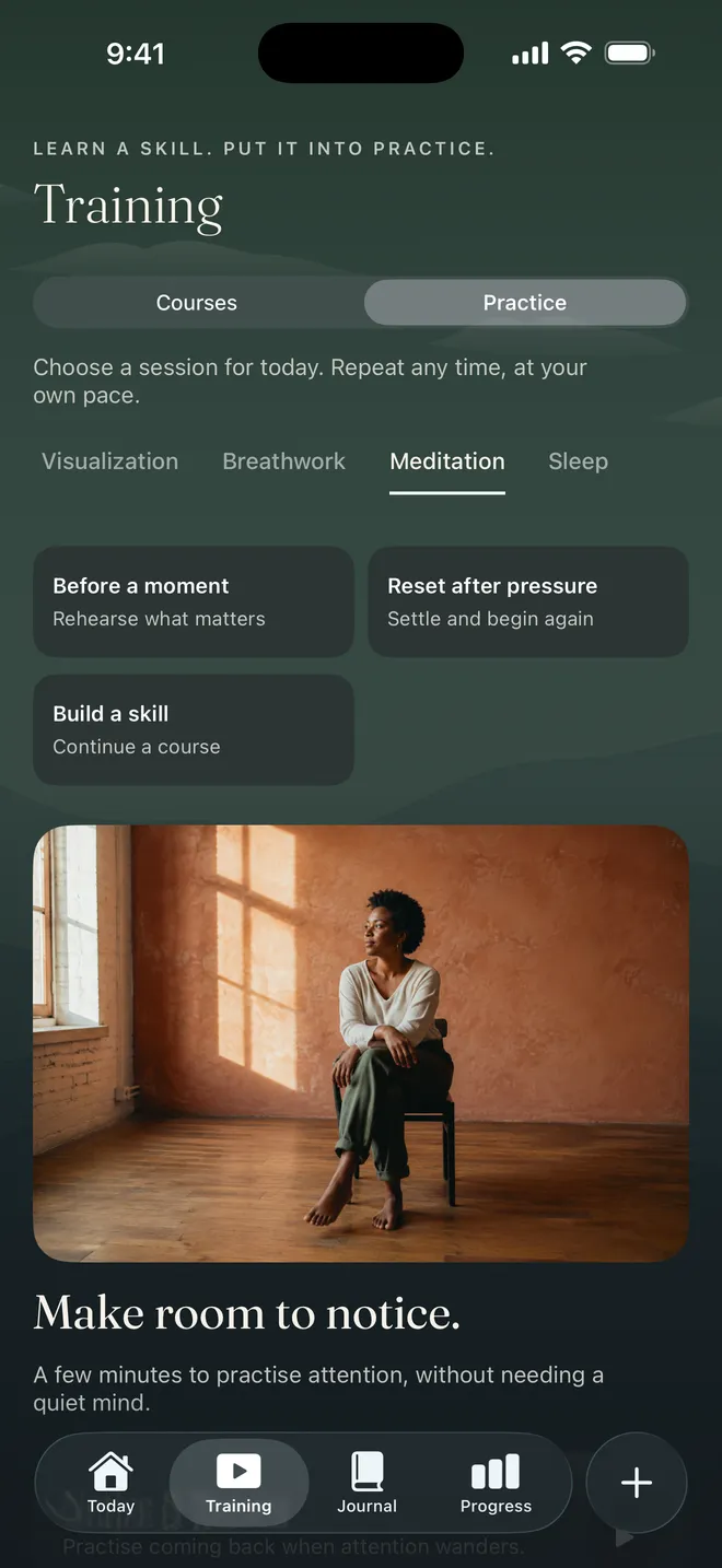 Athlete Mindset app screen