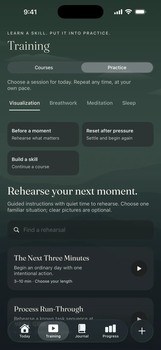 Athlete Mindset app screen